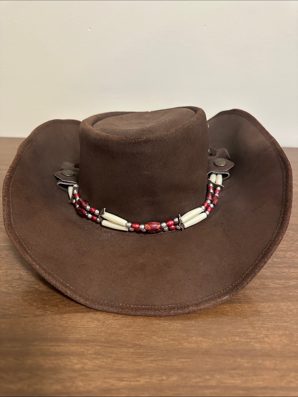 Bullhide Uplander Brown Leather Beaded Western Cowboy Hat